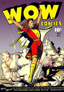 Мэри Марвел на обложке WOW Comics №38.