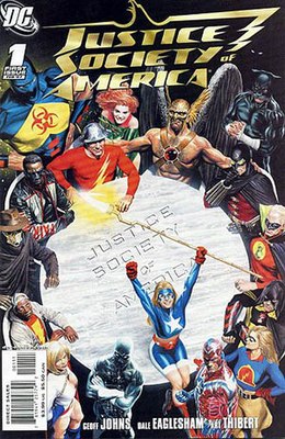Обложка Justice Society of America (том 3) № 1. Рисунок Алекса Росса.